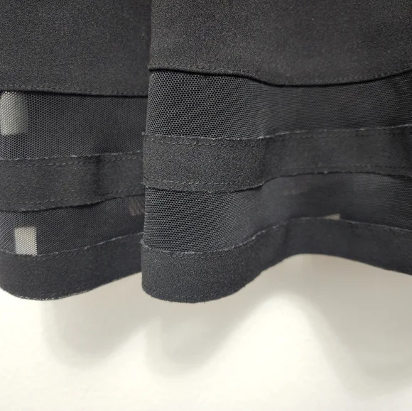 Calvin Klein A-Line Mesh Stripe Black Dress Size 4 - Picture 9 of 10